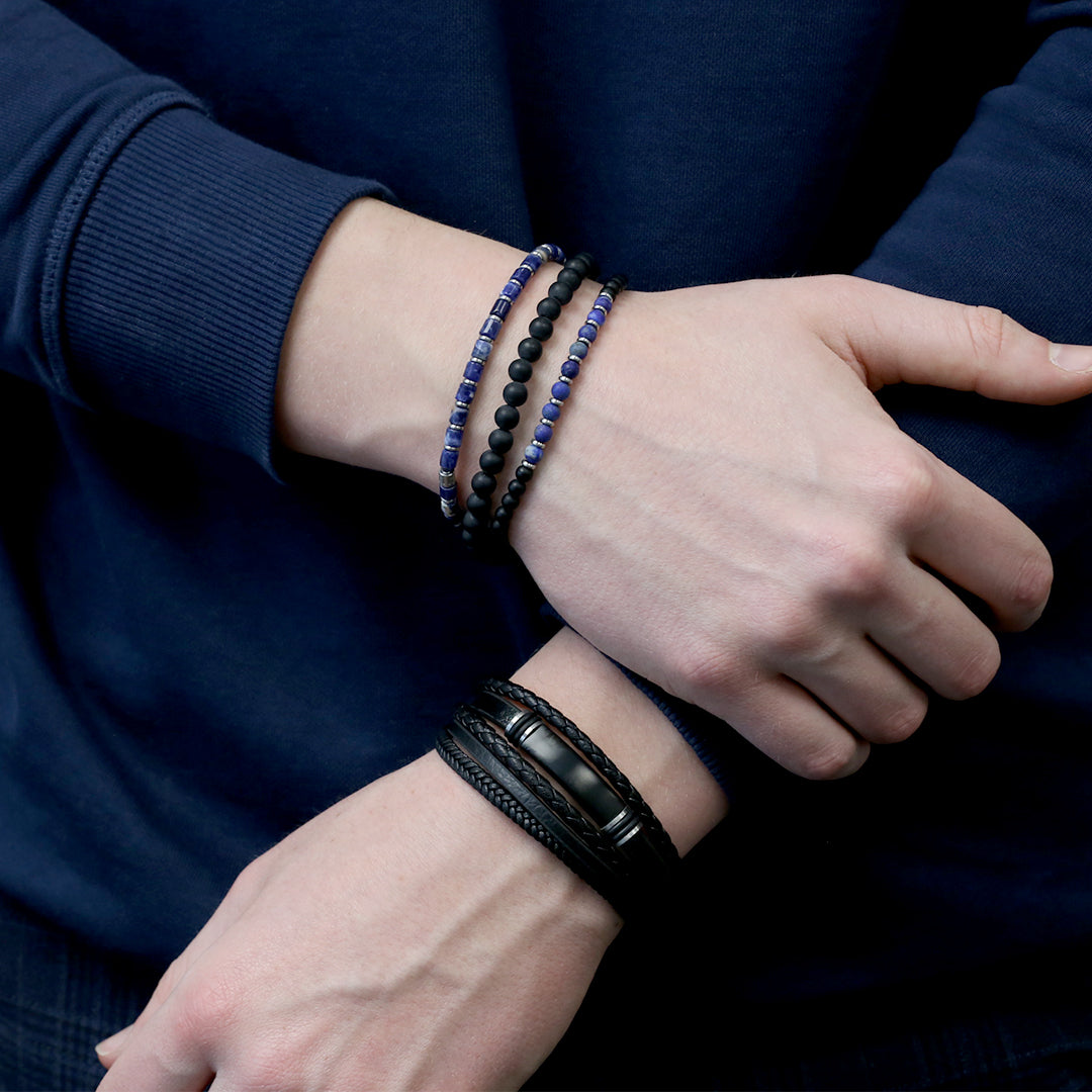 Vijf-strips leren armband