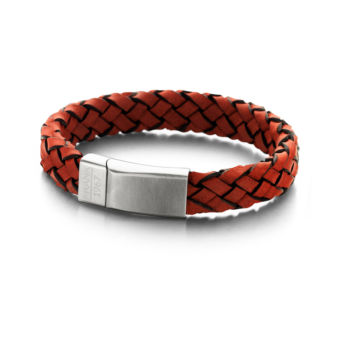 Dikke gevlochten leren armband