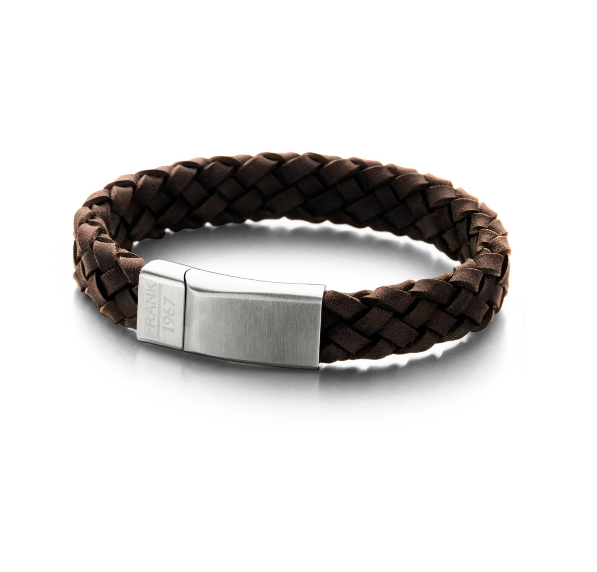 Dikke gevlochten leren armband