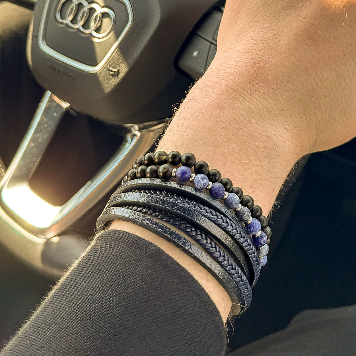 Thick Multi-Strand Leather Bracelet