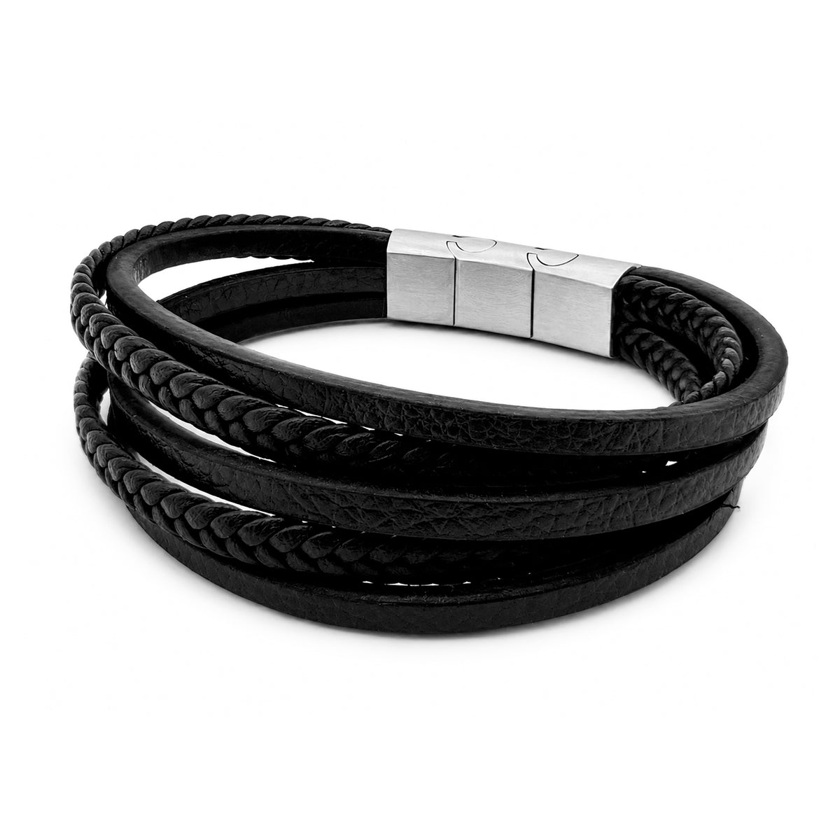 Dikke leren armband met meerdere strengen