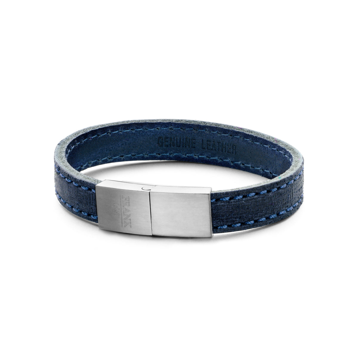 Leren armband met stiksel
