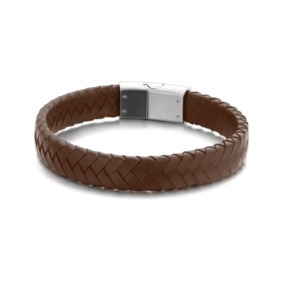 Brede leren armband