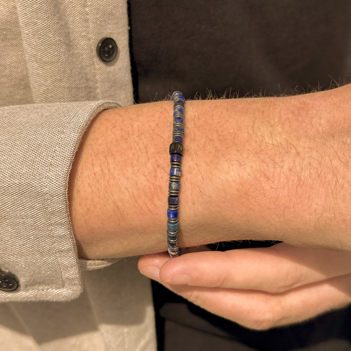 Brushed Beads Bracelet With Element