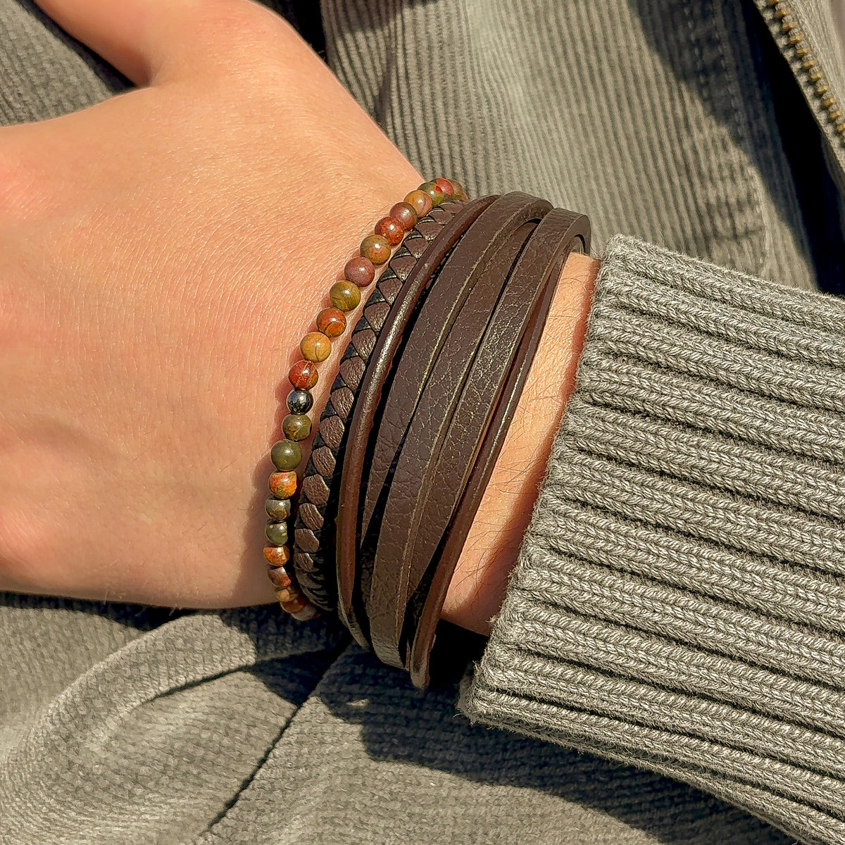 Multi-Strand Leather Bracelet
