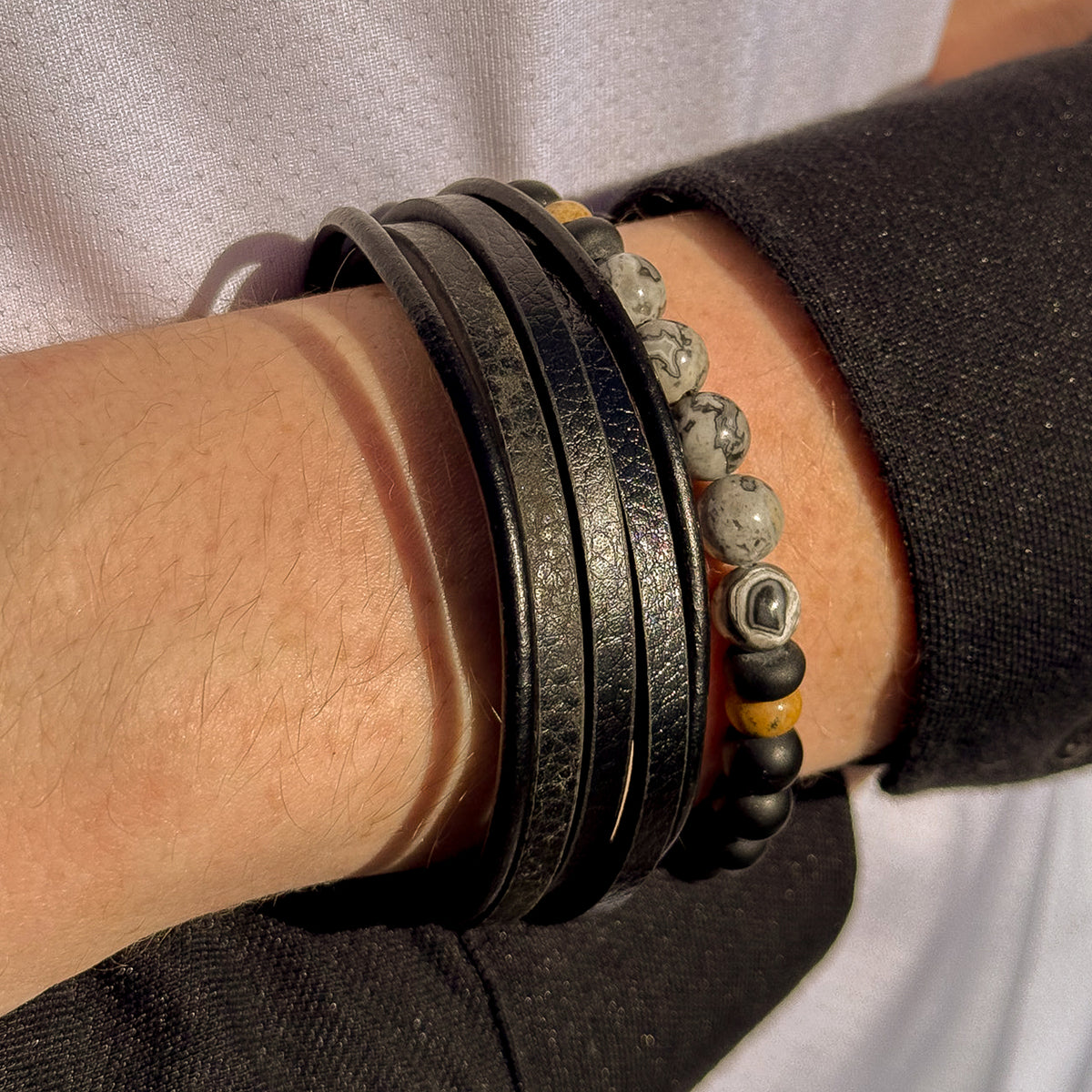 Multi-Strand Leather Bracelet