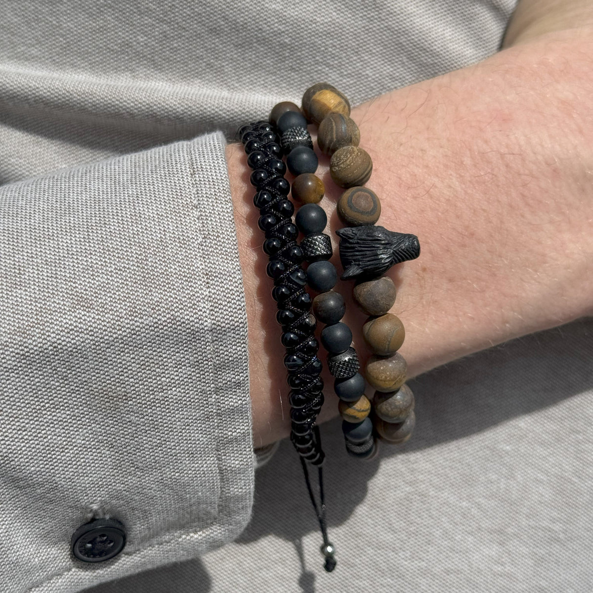 Wolf Head Beads Bracelet