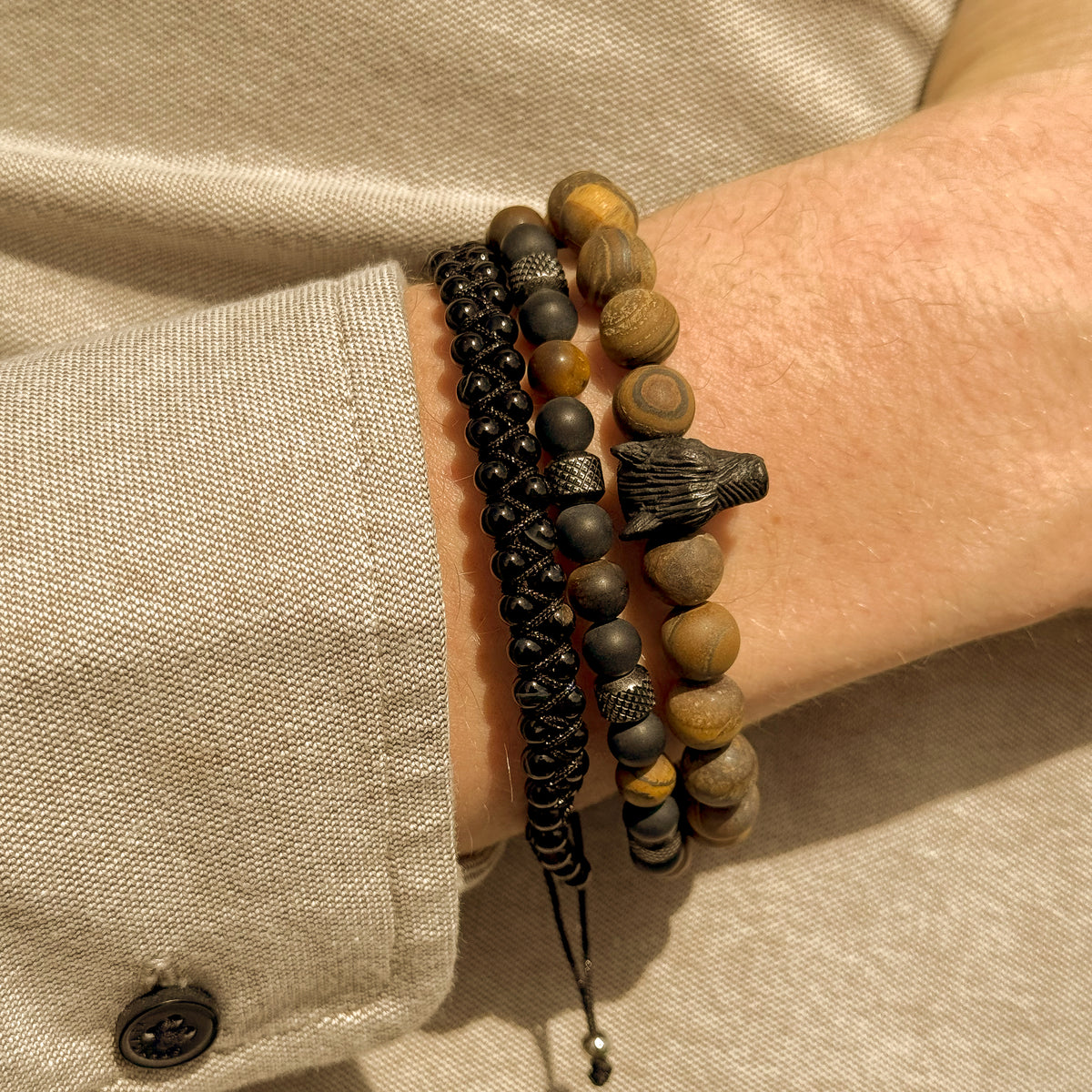 Wolf Head Beads Bracelet