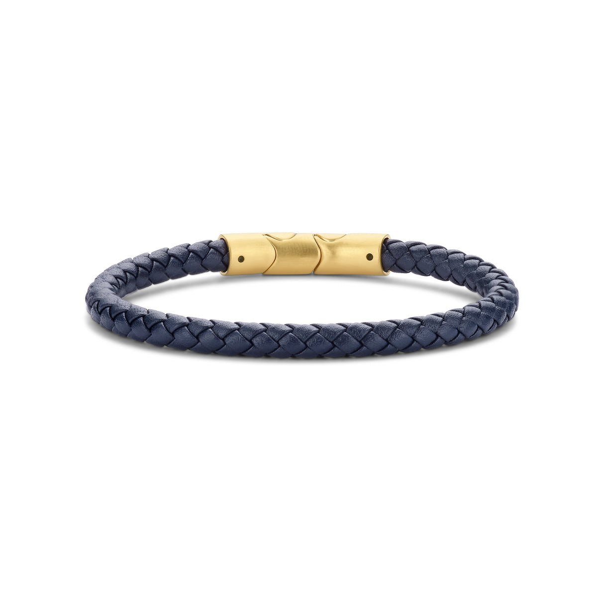 Gevlochten leren armband