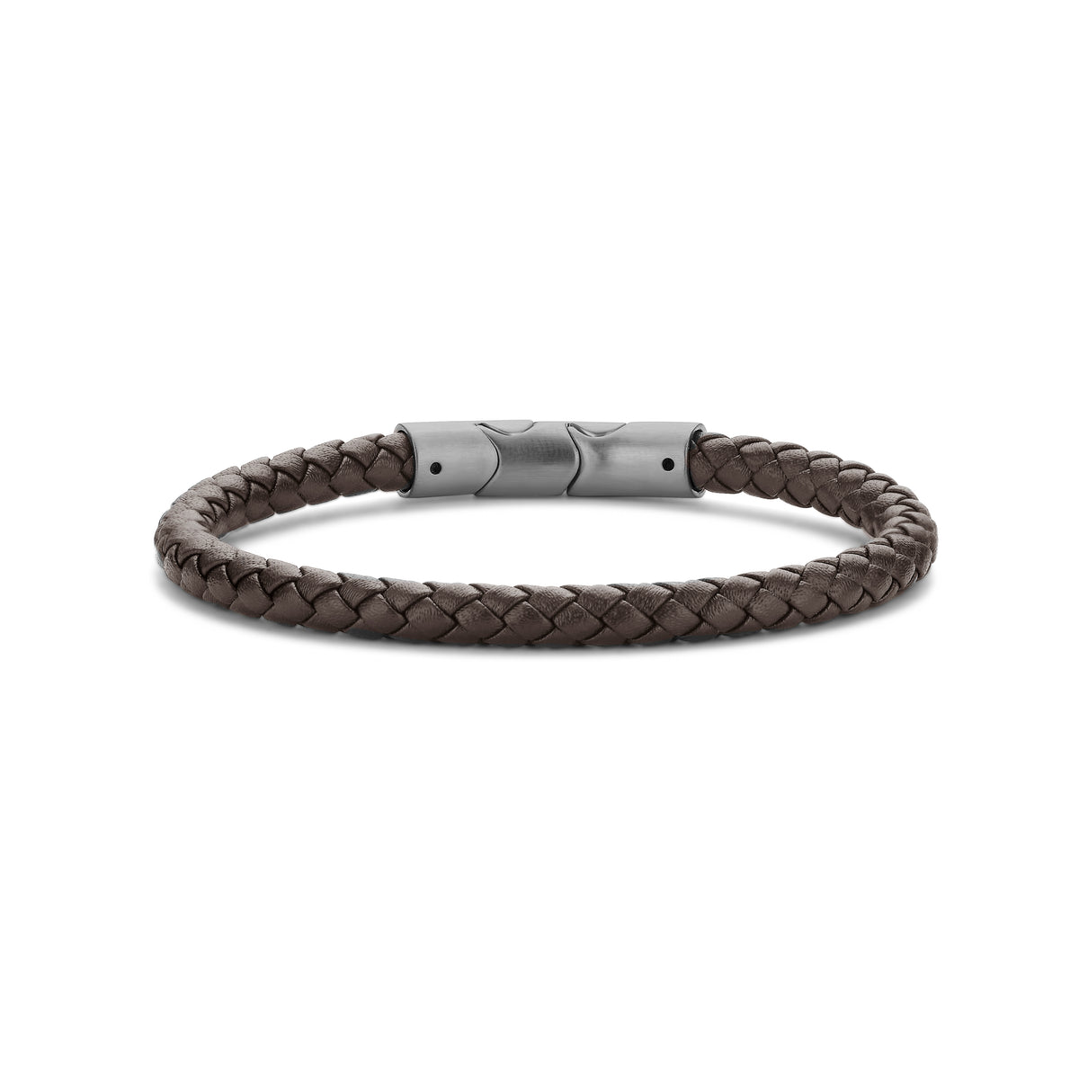 Gevlochten leren armband