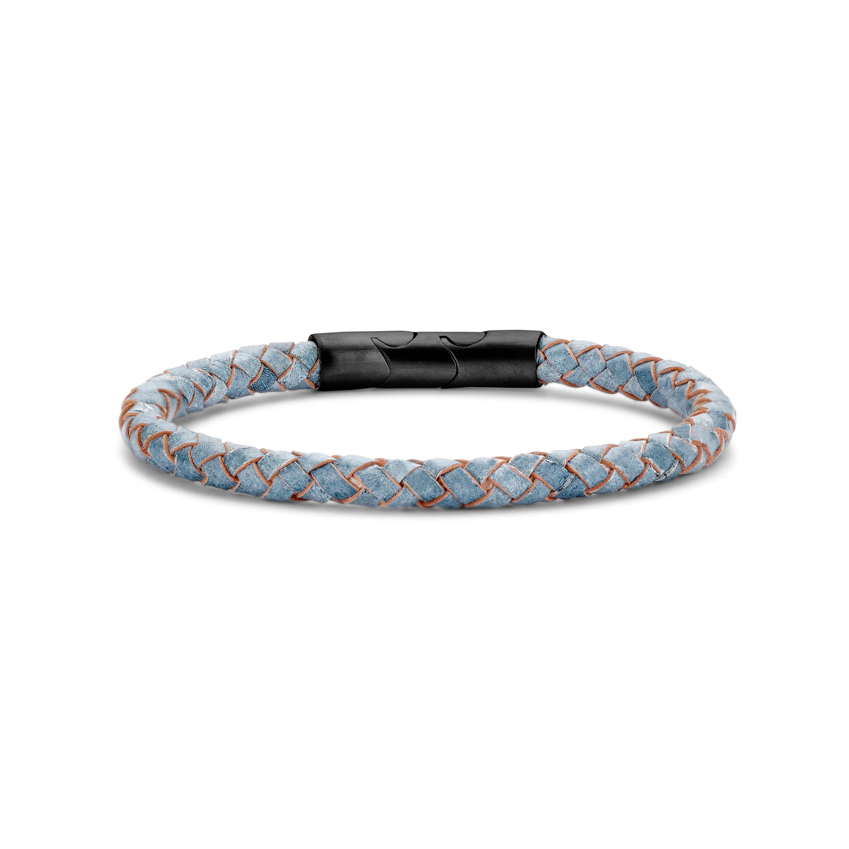 Robuuste gevlochten leren armband