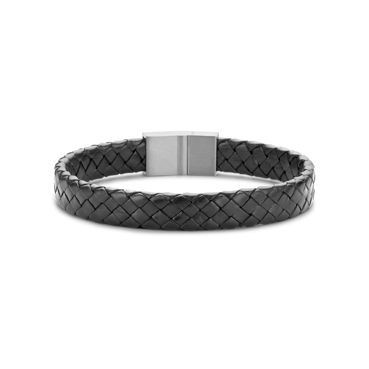 Flat Braided Leather Bracelet