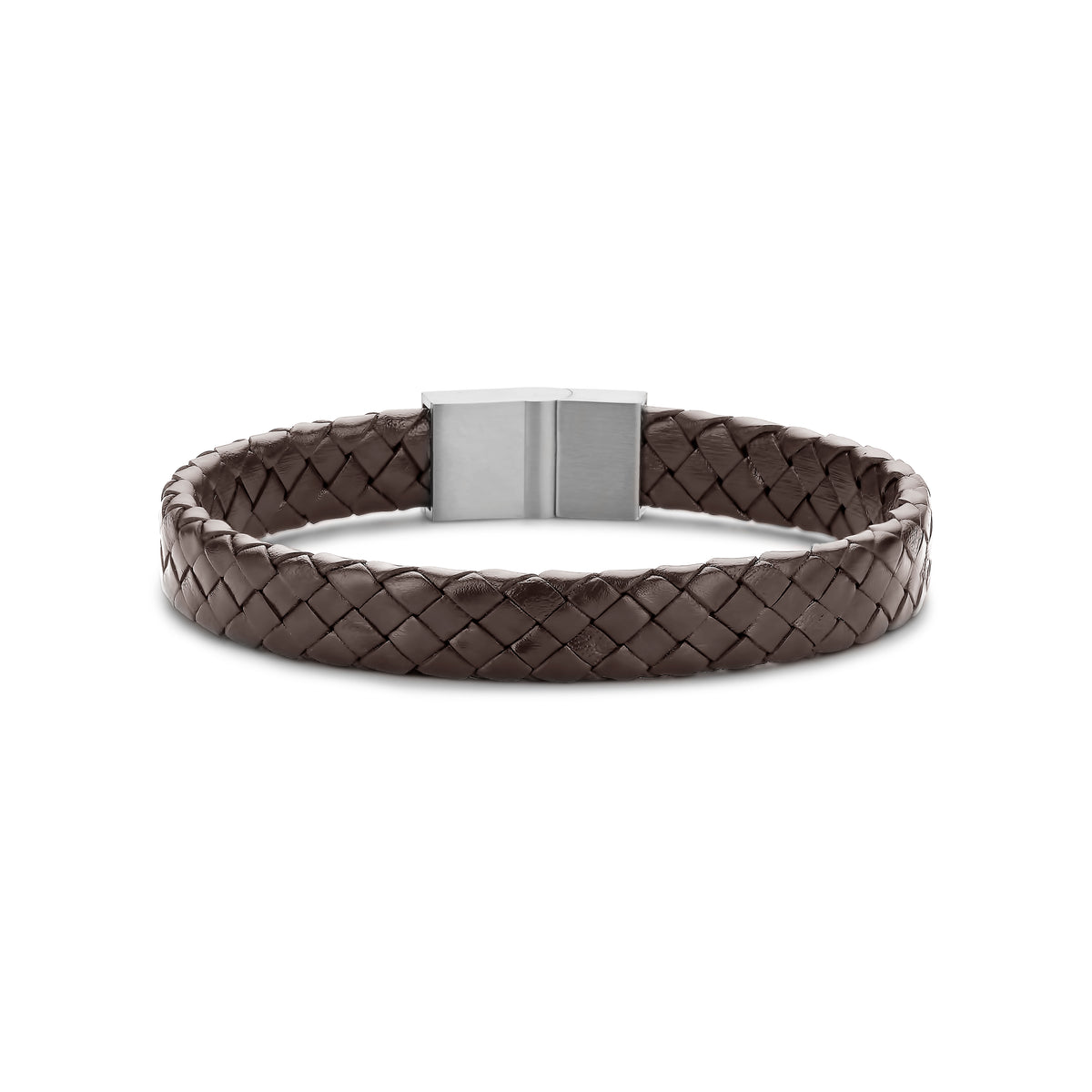 Flat Braided Leather Bracelet