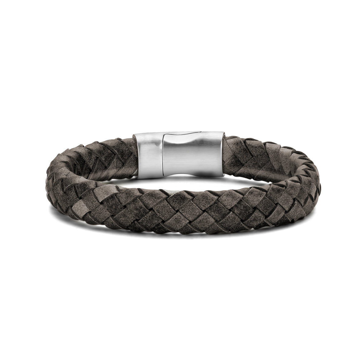 Geweven leren armband
