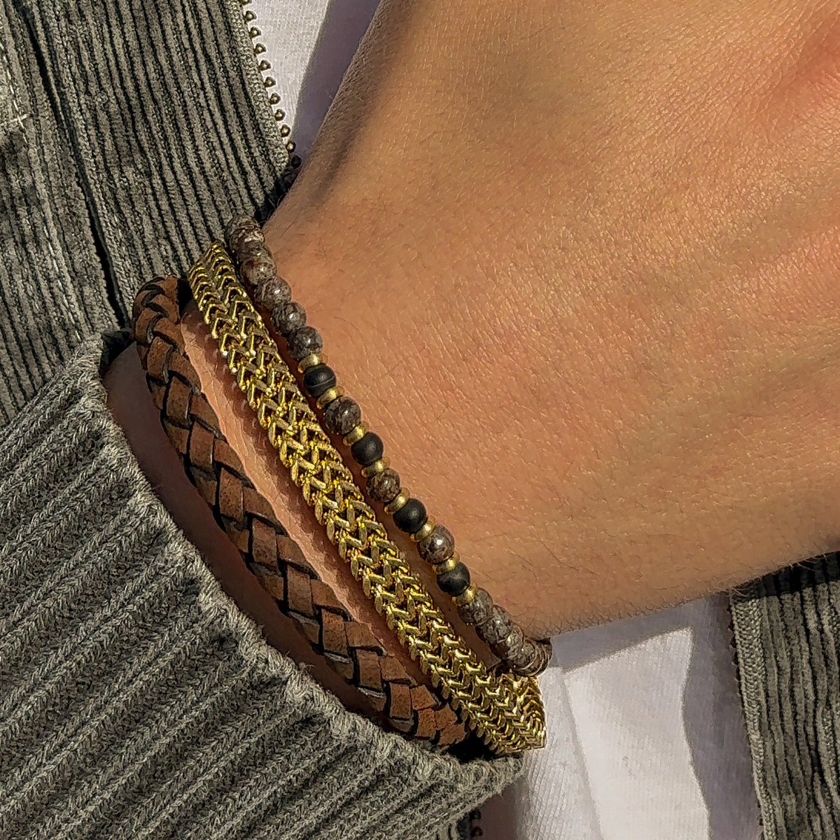 Rustic Natural Beads Bracelet