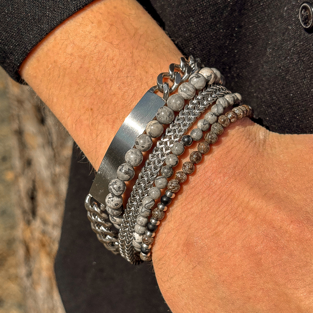 Rustic Natural Beads Bracelet