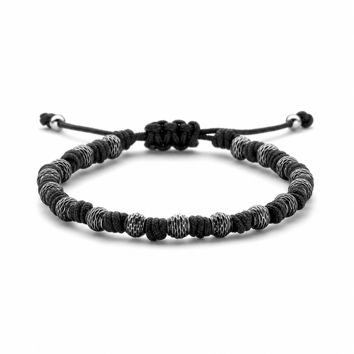 Kettingarmband met stalen kralen