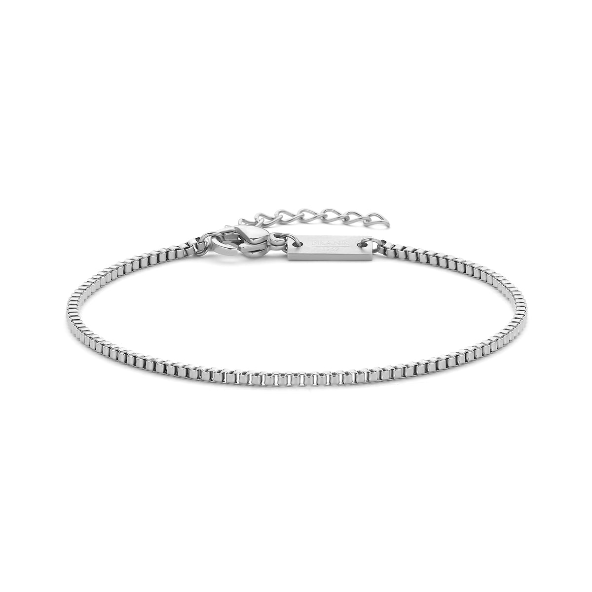 Frank 1967 Steel box chain men's bracelet silver-colored