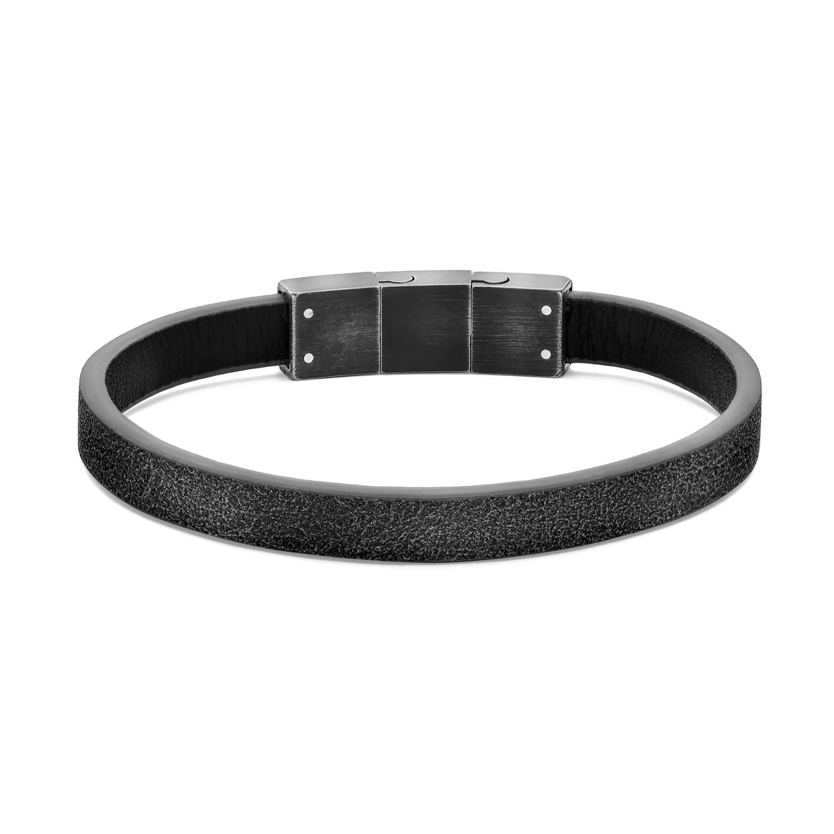 Frank 1967 bracelet brown leather/steel parts bracelet 21cm vintage