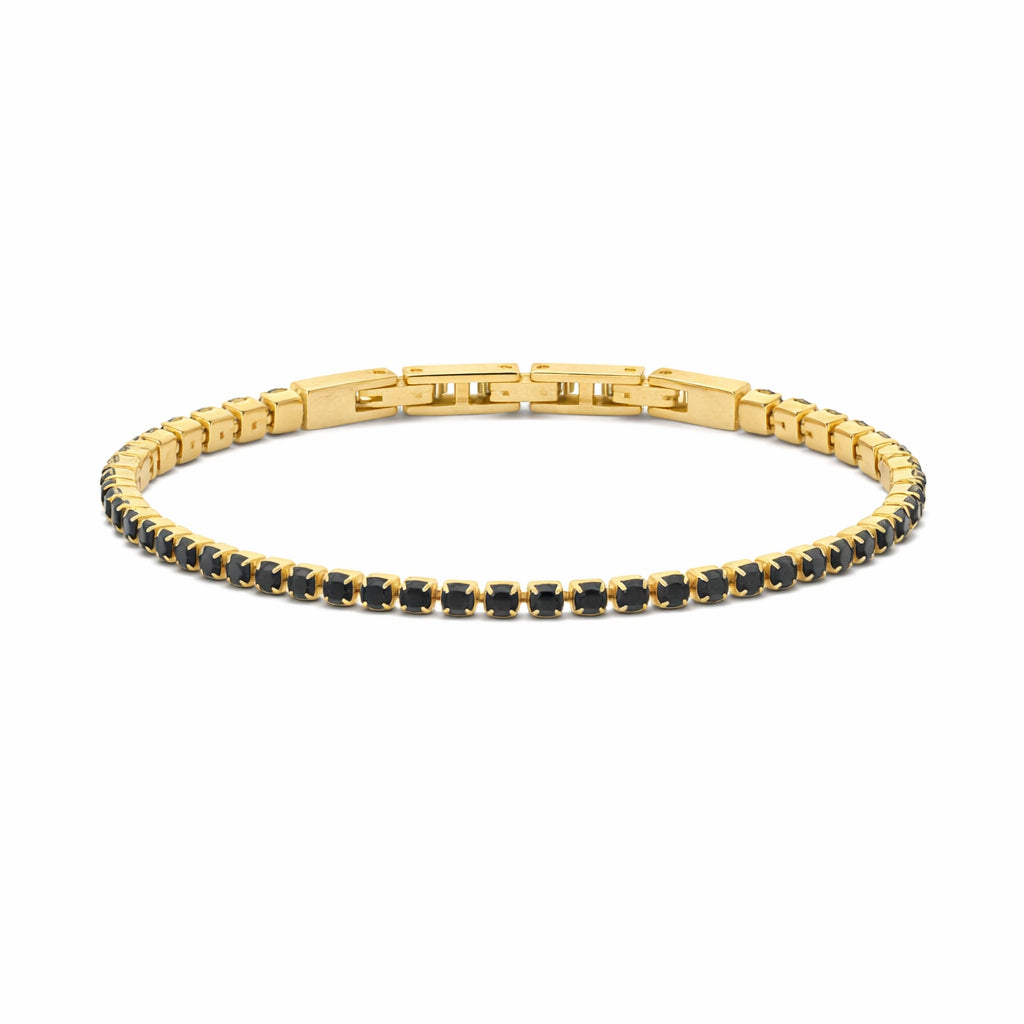 Frank 1967 bracelet black cz 3mm 21cm ipg