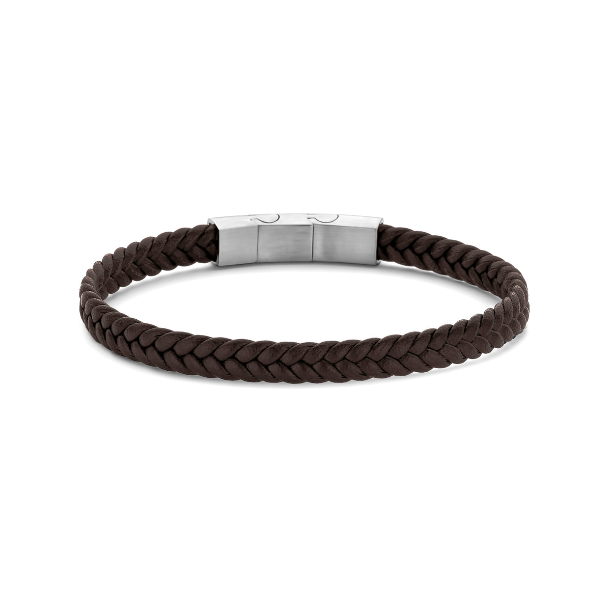 Lederen Armband met Geborsteld Stalen Sluiting