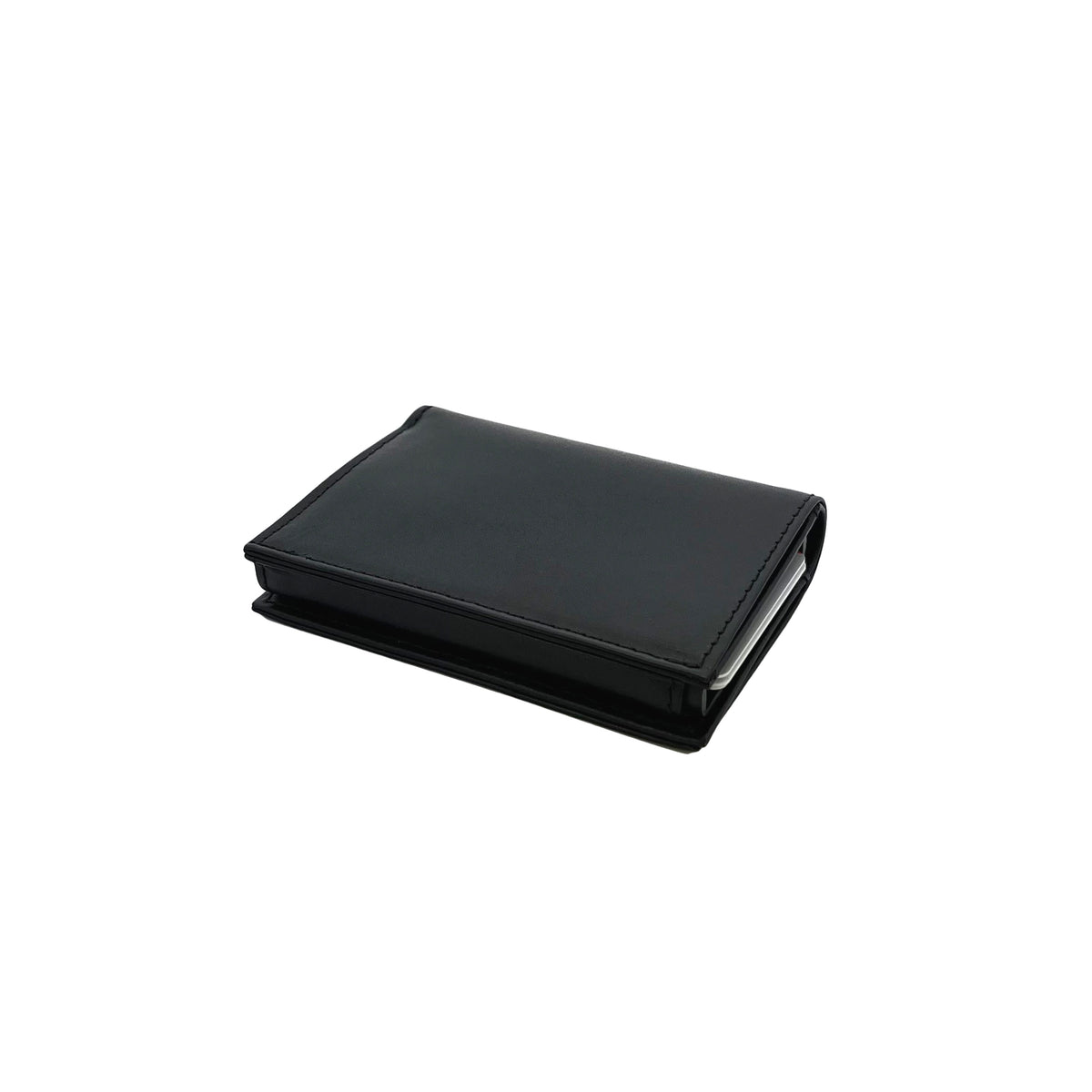 Leather Card Holder Wallet with Pop-Up Card System