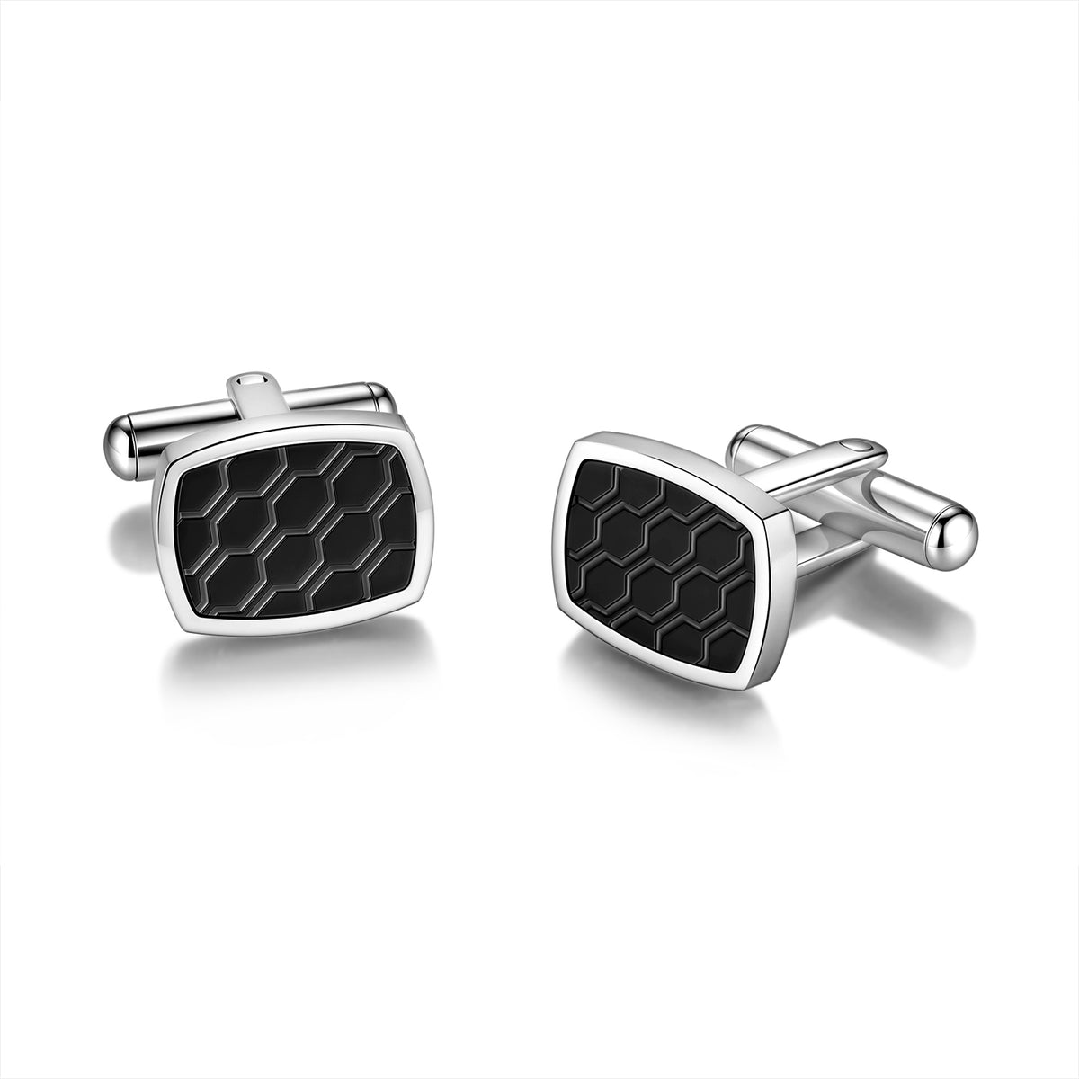 Black Pattern Stainless Steel Cufflinks