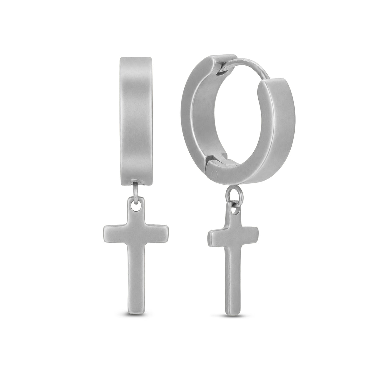 Cross Pendant Hoop Earrings