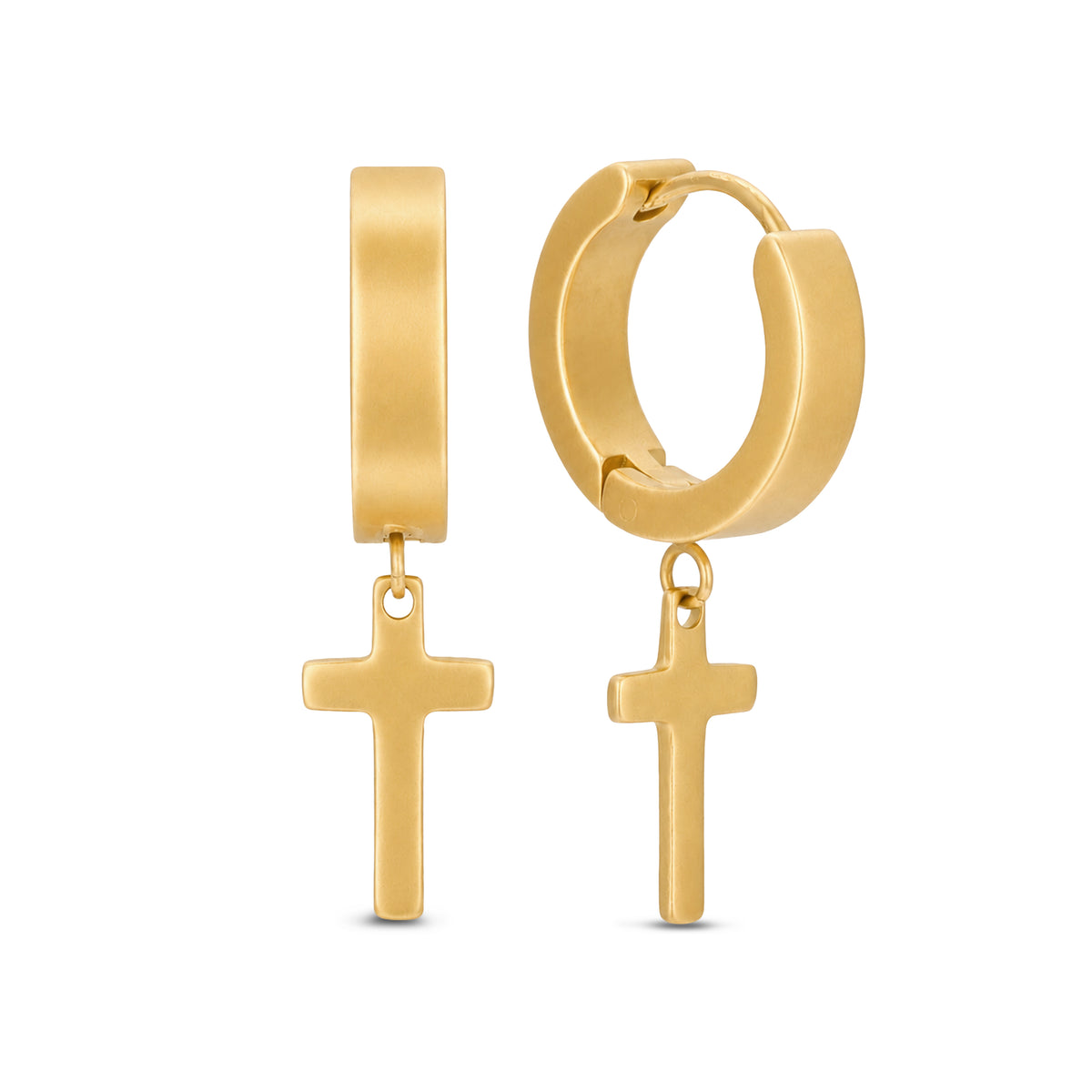 Cross Pendant Hoop Earrings