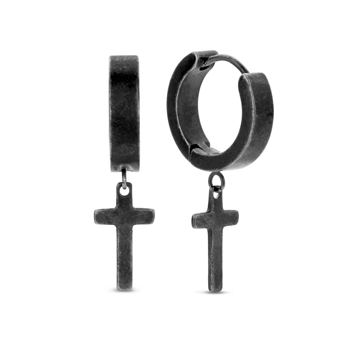 Cross Pendant Hoop Earrings