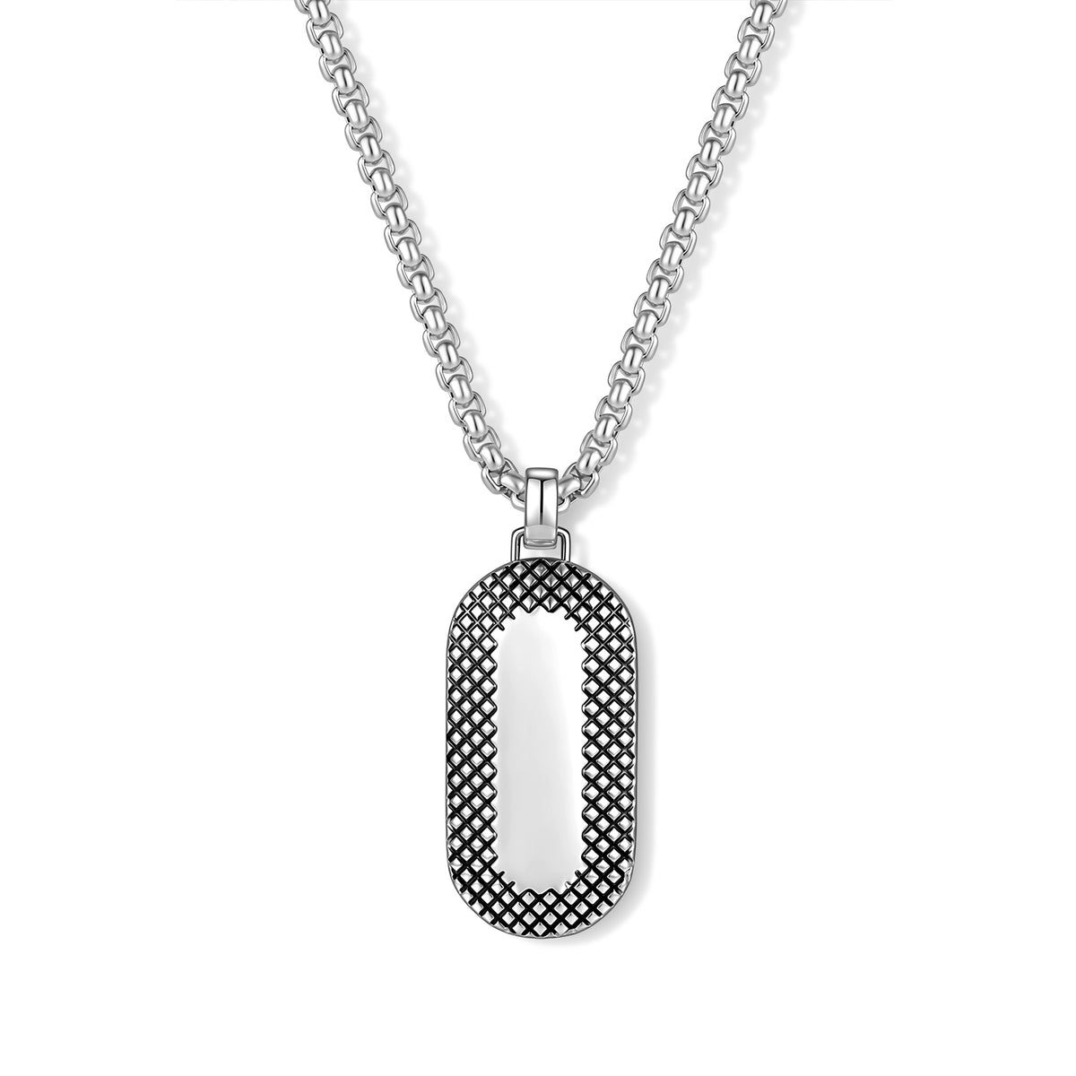 Open Dog Tag Pendant Necklace