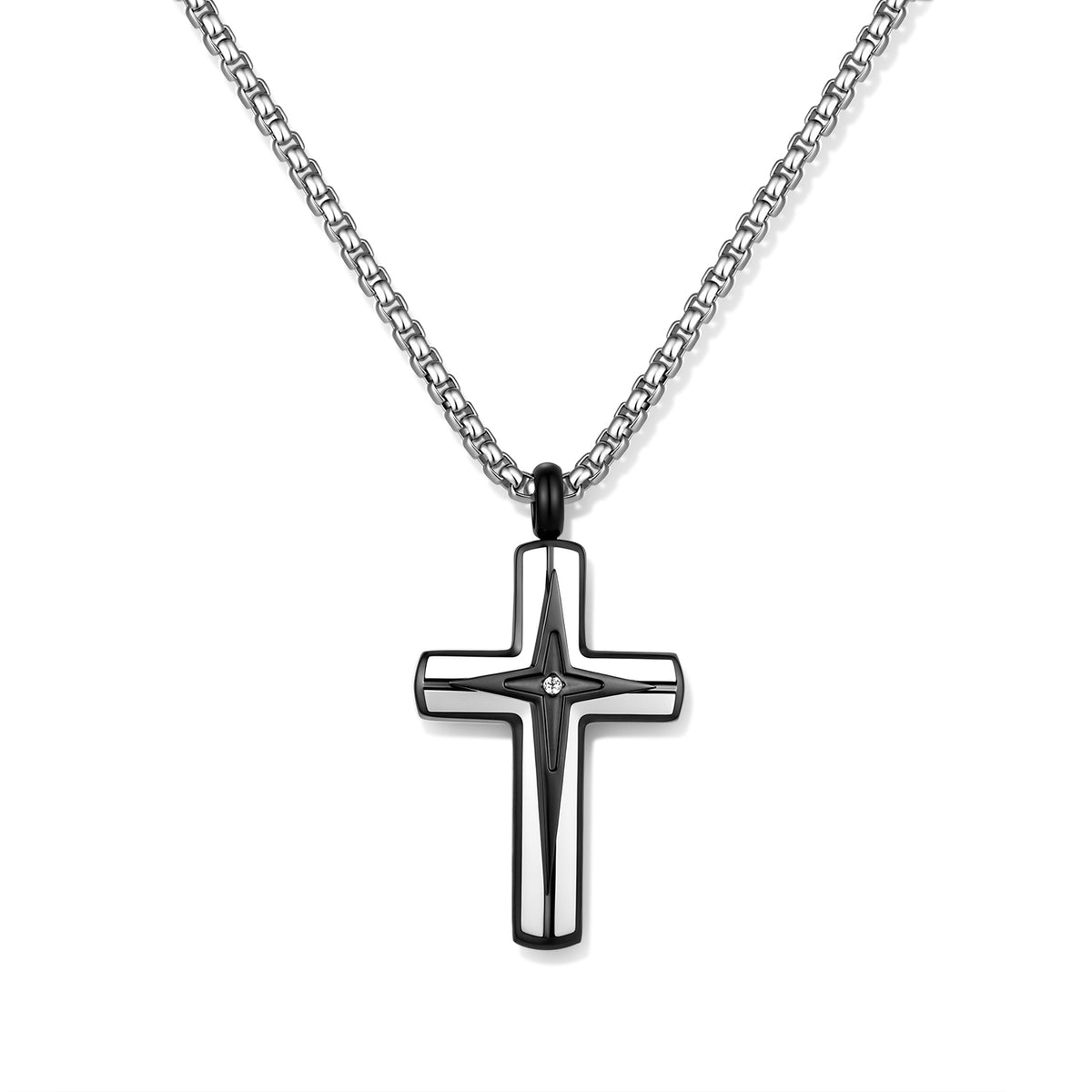 Cross Pendant Necklace with Stone