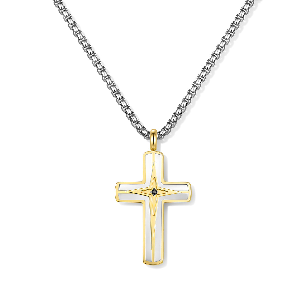 Cross Pendant Necklace with Stone