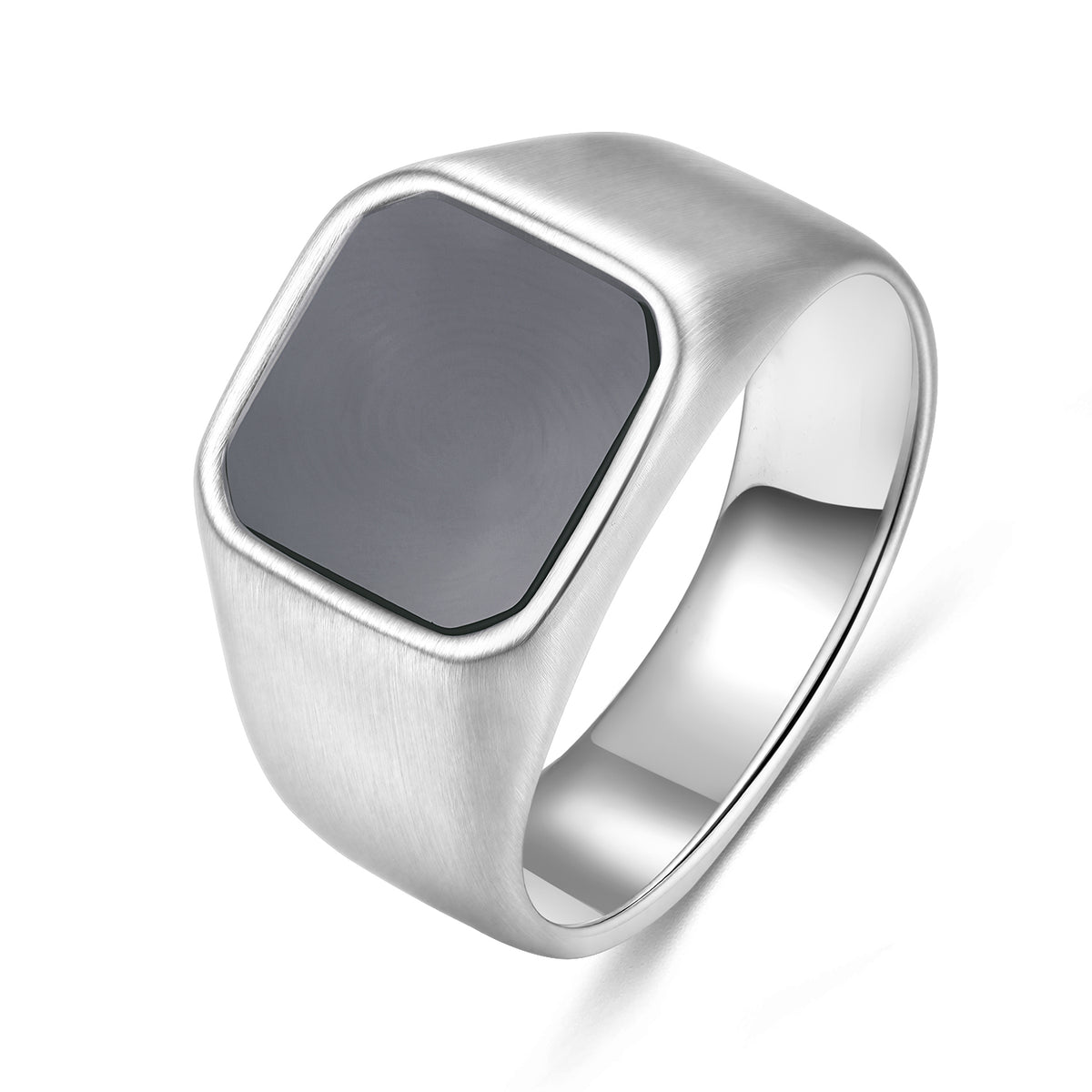 Black Signet Stainless Steel Ring