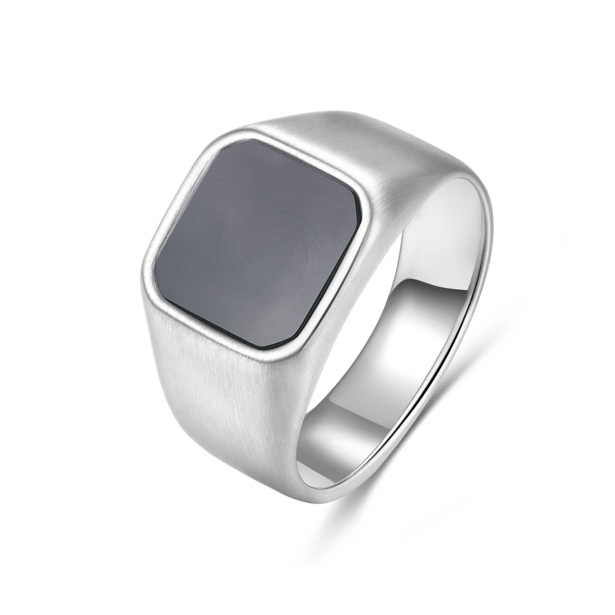 Black Signet Stainless Steel Ring