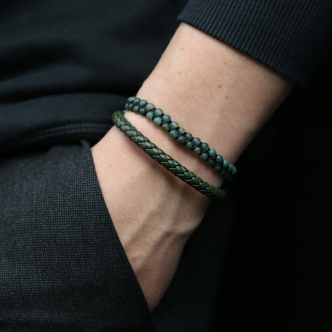 Stoere leren armband